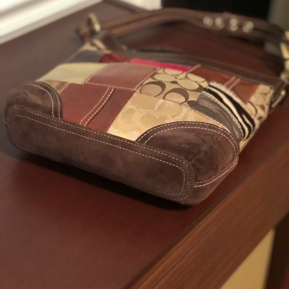 Coach Patchwork Crossbody Brown Leather - image 5